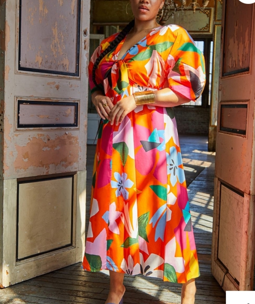 Puff sleeve maxi dress